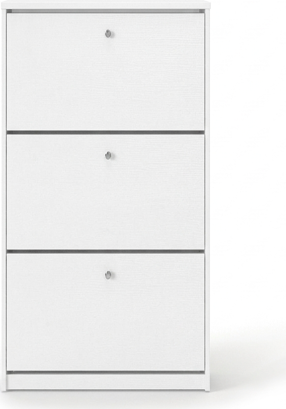 Обувница Fabrik Home, 3 откидных дверцы, вертикальный механизм открывания, Белый ясень, 600x1280x260 мм