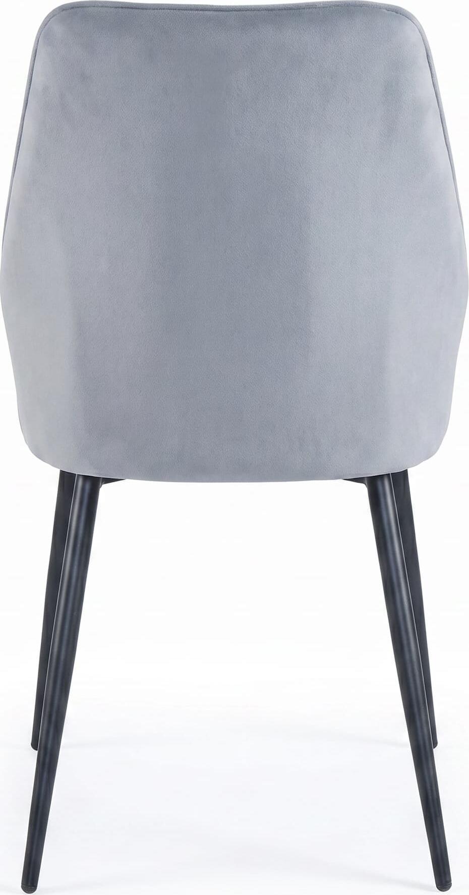 Interdepo DEX Dining Chair, Upholstered Black Seat with Vertical Ribbed Backrest and Robust Metal Legs, 470x880x450 mm