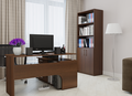Dulap Fabrik Home Office Line 1, Nuc, PAL laminat 18mm, 800x2000x400mm, 2 rafturi deschise si 2 usi pentru compartimentul inchis, cantuire ABS, montare RASTEX