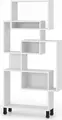 Fabrik Home Josse Futuristic Asymmetrical Shelf, White Ash LPAL, 1810x900x250 mm, Geometric Open Shelving for Living Room and Office
