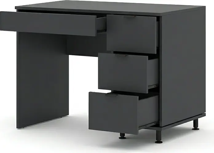 Birou Fabrik Home ARM, PAL Antracit, 1000x600x750mm, 4 Sertare cu Ghidaje cu Bilouri, Design Ergonomic si Sofisticat