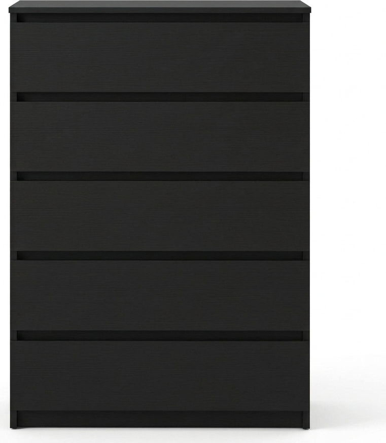 Comoda Fabrik Home Havana 5, 5 Sertare, Frasin Negru, Design Minimalist, 800x1255x385 mm, Culise Metalice