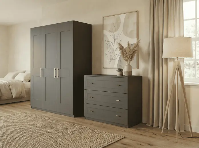Комод Fabrik Home Mezzo, 3 ящика, материал PAL, 100x50x90 см, цвет Cobalt Grey, WP-23723