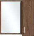 Dulap de perete cu oglinda Fabrik Home Modul 6, Pal laminat, Nuc pietros, 944x900x285 mm, cu rafturi interne