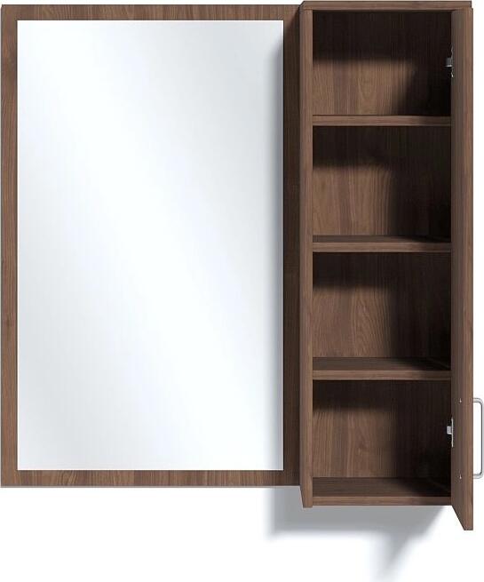 Dulap de perete cu oglinda Fabrik Home Modul 6, Pal laminat, Nuc pietros, 944x900x285 mm, cu rafturi interne