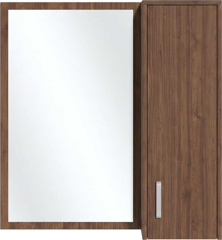 Dulap de perete cu oglinda Fabrik Home Modul 6, Pal laminat, Nuc pietros, 944x900x285 mm, cu rafturi interne