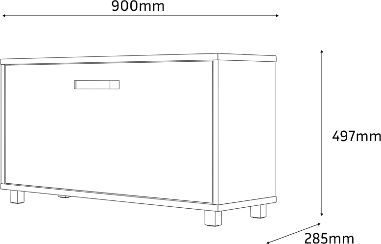 Dulap pentru incaltaminte Fabrik Home Modul 9, Frasin Alb, Material LPAL, 900x497x285mm, cu Sertar Drop-Down si Rafturi Ascunse