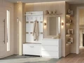 Dulap pentru incaltaminte Fabrik Home Modul 9, Frasin Alb, Material LPAL, 900x497x285mm, cu Sertar Drop-Down si Rafturi Ascunse