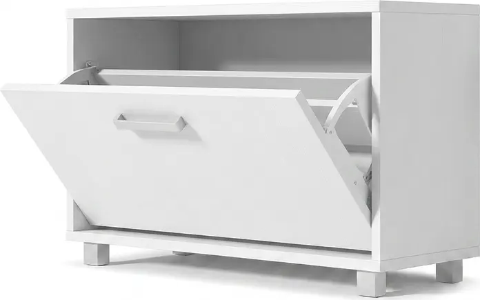 Dulap pentru incaltaminte Fabrik Home Modul 9, Frasin Alb, Material LPAL, 900x497x285mm, cu Sertar Drop-Down si Rafturi Ascunse