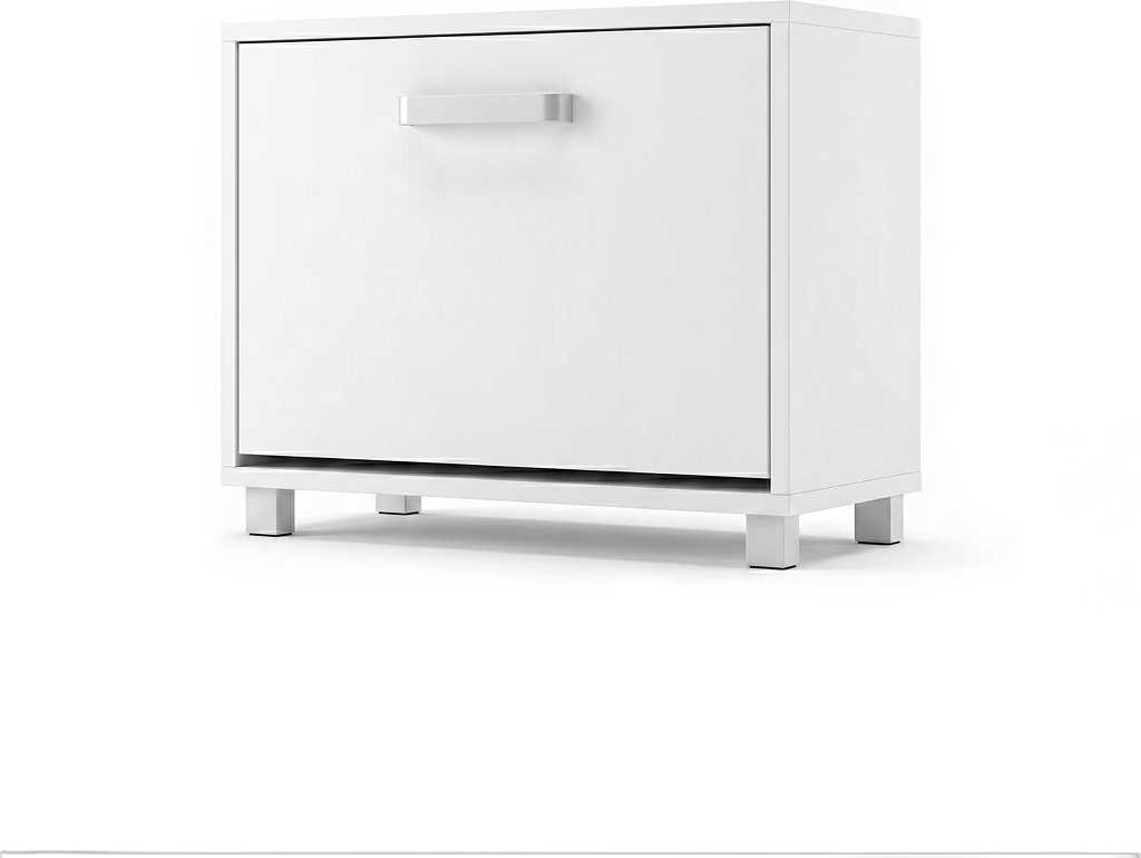 Fabrik Home Shoe Cabinet Modul No.7, White Ash, Laminated Particle Board, 600x497x285 mm, Modular Hallway Unit with Front Flap and Handle
