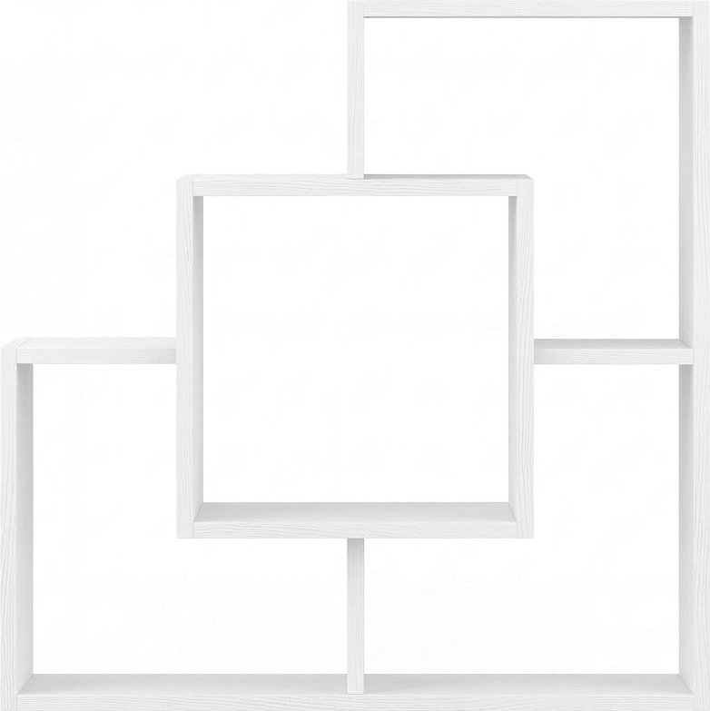 Raft de perete decorativ Fabrik Home Tetris Nr. 10 Frasin Alb 800x800x220mm