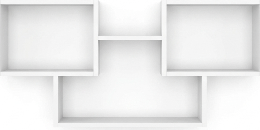 Fabrik Home Raft Tetris No. 5 Decorative Wall Shelf, Geometric Design, White Ash Color, 1050 x 500 x 280 mm