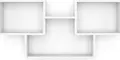 Fabrik Home Raft Tetris No. 5 Decorative Wall Shelf, Geometric Design, White Ash Color, 1050 x 500 x 280 mm