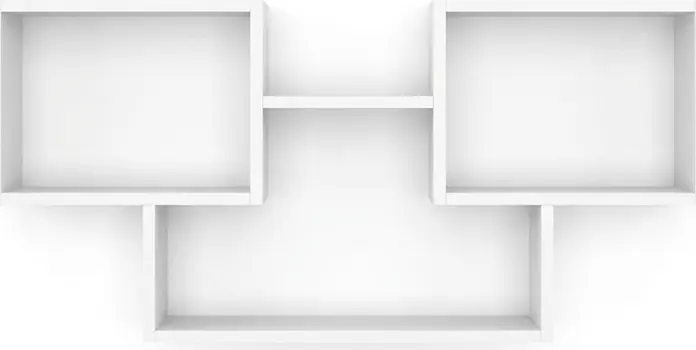 Fabrik Home Raft Tetris No. 5 Decorative Wall Shelf, Geometric Design, White Ash Color, 1050 x 500 x 280 mm
