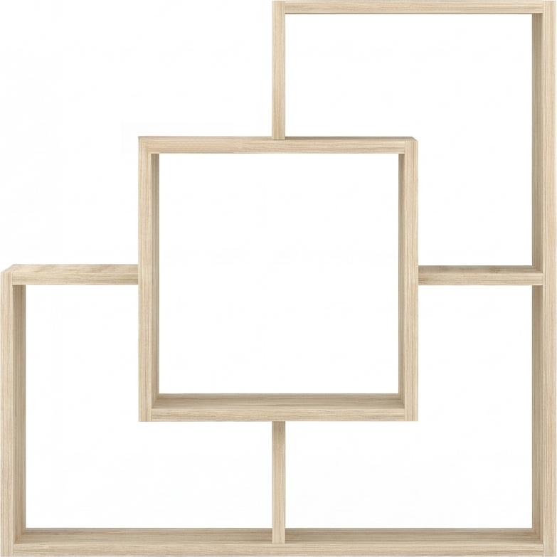 Fabrik Home Tetris No.10 Decorative Wall Shelf, 800x800x220 mm, Dense Laminated Chipboard, Sonoma Oak, RASTEX Connection System