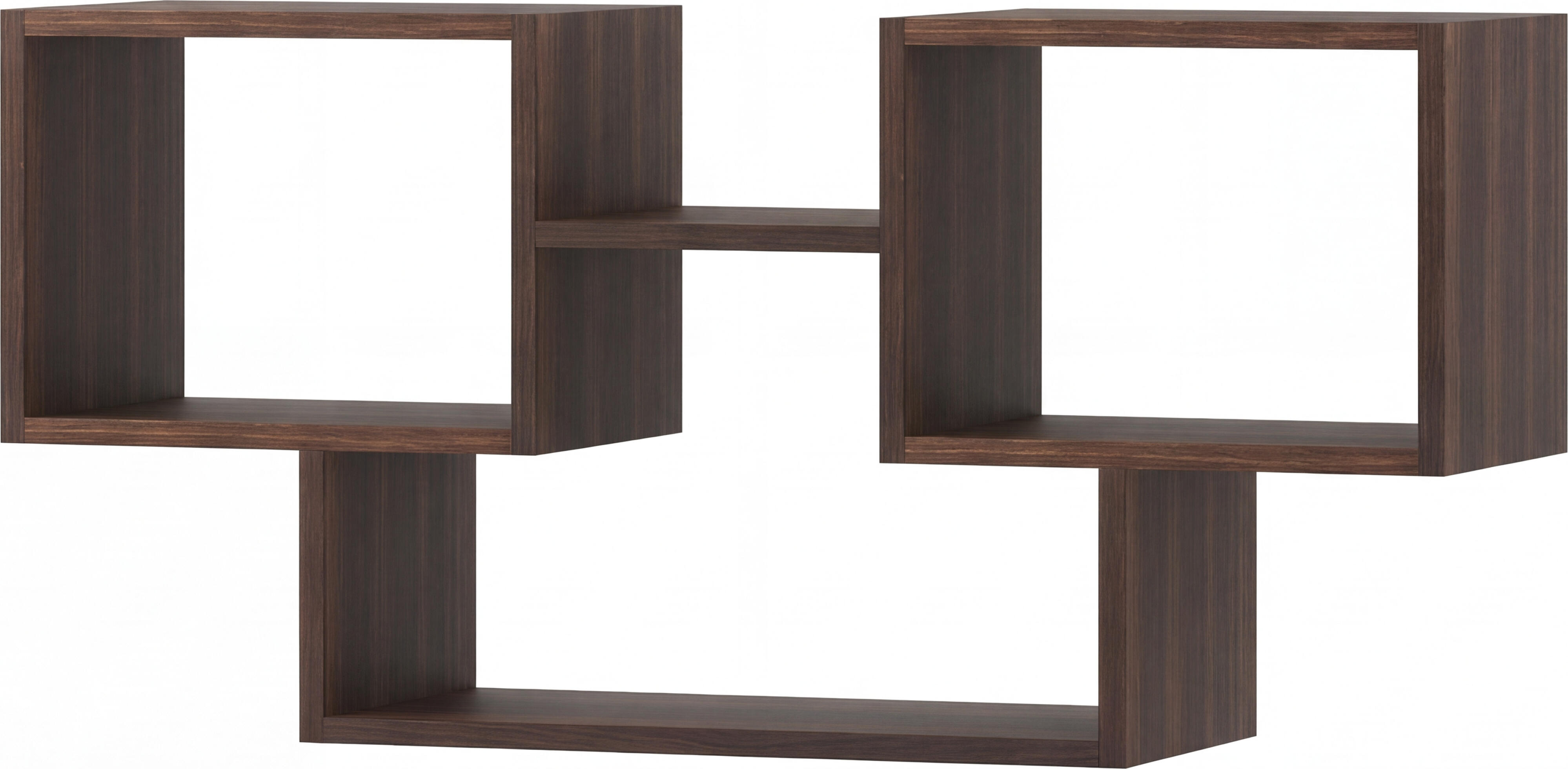 Raft de perete decorativ Fabrik Home Tetris Nr. 5, Nuc inchis, 1050x500x280mm