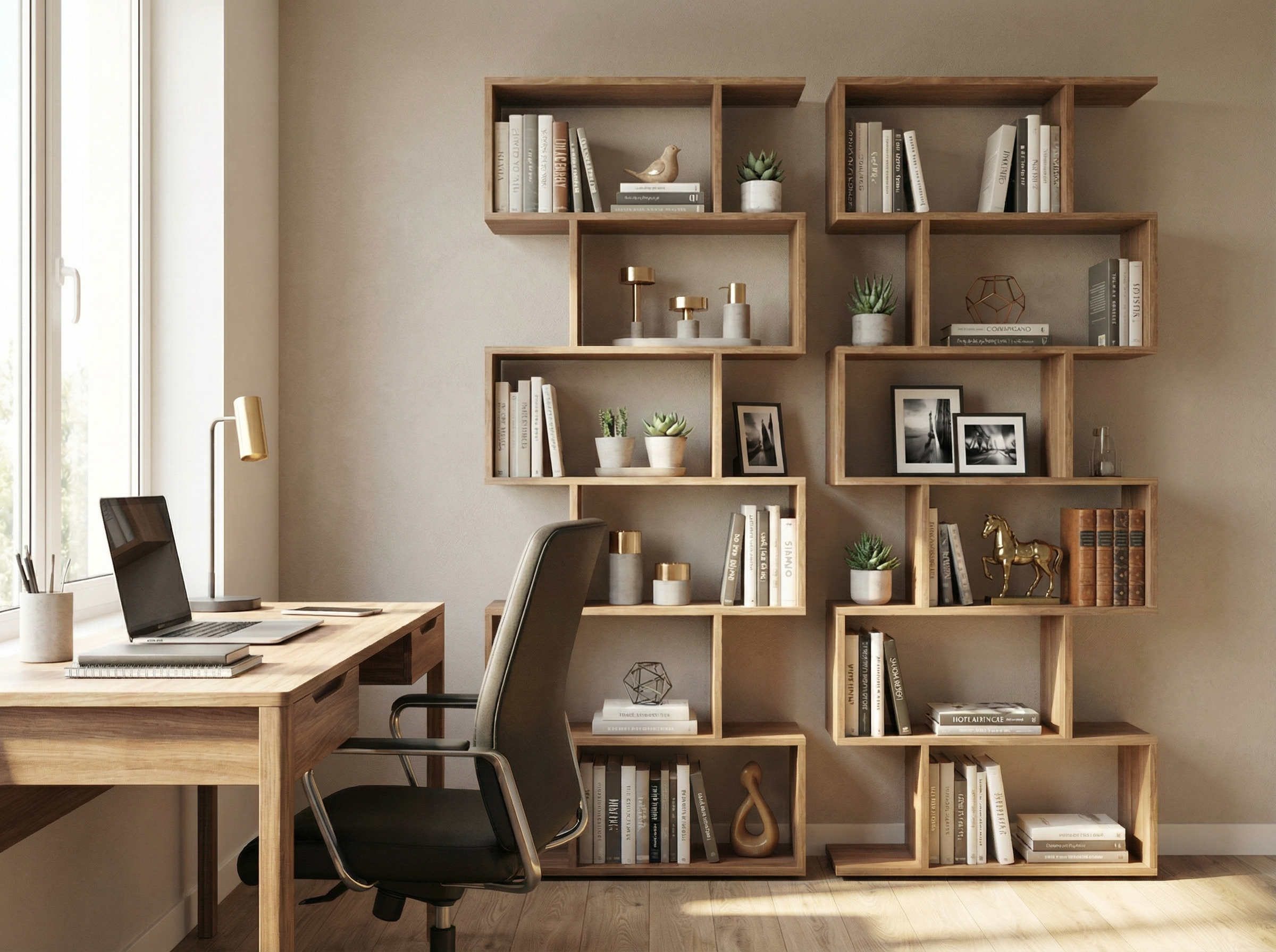 Etajera Fabrik Home Wally, 6 rafturi, Nuc pietros, PAL laminat, 80x180x25 cm, Sistem de conectare RASTEX, Cantuire ABS