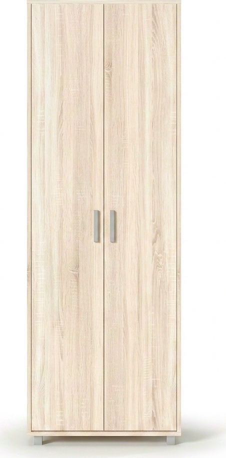 Fabrik Home Dulap Modul 2 Wardrobe, Sonoma Oak, Laminated Chipboard, 2000x600x420 mm, 2 Hinged Doors, Clothes Rail, Shelves, Silver Handles and Legs