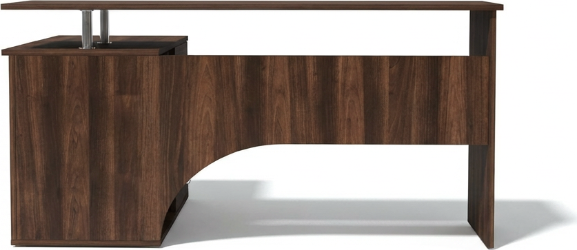 Fabrik Home Nr.1 L-Shaped Corner Computer Desk, Dark Walnut, Laminated PAL 18mm, 1400x1200mm, 4 Drawers, Open Shelving, RASTEX System