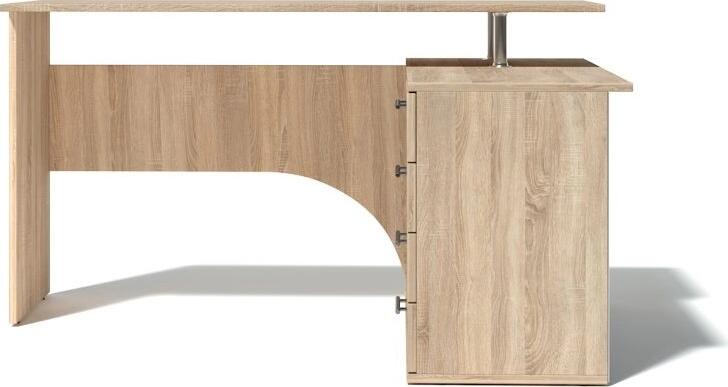 Fabrik Home Nr.1 L-Shaped Corner Computer Desk, Sonoma Oak, 1400x1200mm, Laminated PAL 18mm, 4 Drawers and Open Shelves, RASTEX Connection System