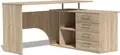 Fabrik Home Nr.1 L-Shaped Corner Computer Desk, Sonoma Oak, 1400x1200mm, Laminated PAL 18mm, 4 Drawers and Open Shelves, RASTEX Connection System