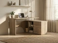 Fabrik Home Nr.1 L-Shaped Corner Computer Desk, Sonoma Oak, 1400x1200mm, Laminated PAL 18mm, 4 Drawers and Open Shelves, RASTEX Connection System