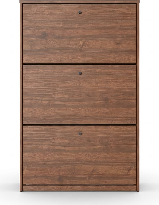 Шкаф для обуви Fabrik Home на 3 двери 800мм, откидные фасады, ламинированный ДСП 18мм, цвет Nuc Pietros, система соединений RASTEX