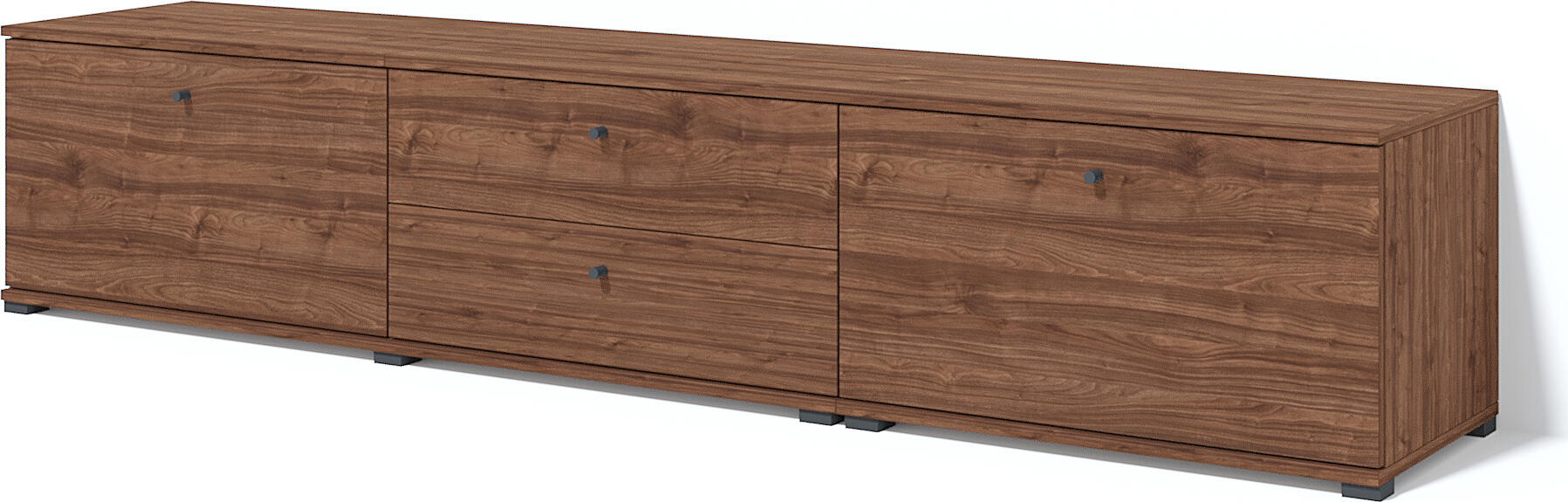 Comoda TV Fabrik Home Domino, Nuc Pietros, PAL Laminat, 2 Dulapuri si 2 Sertare, Design Modular, Adancime 450mm, Inaltime 460mm