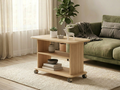 Fabrik Home Rolic Coffee Table, Sonoma Oak, 750x450x550mm, with Swivel Wheels and Magazine Storage Shelf