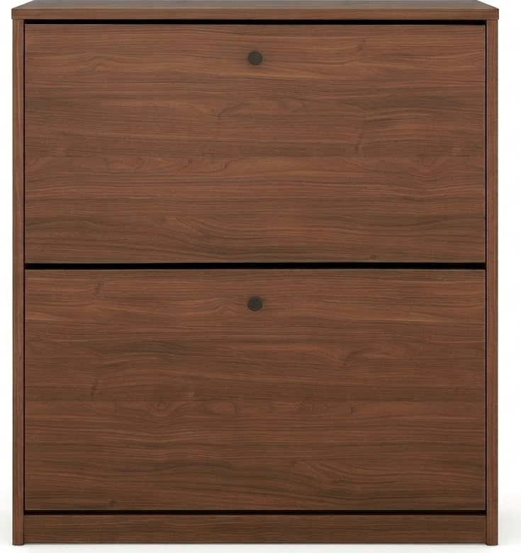 Шкаф для обуви Fabrik Home 800, 2 откидные дверцы, компактный для прихожей, Каменный орех, 800x880x260 мм