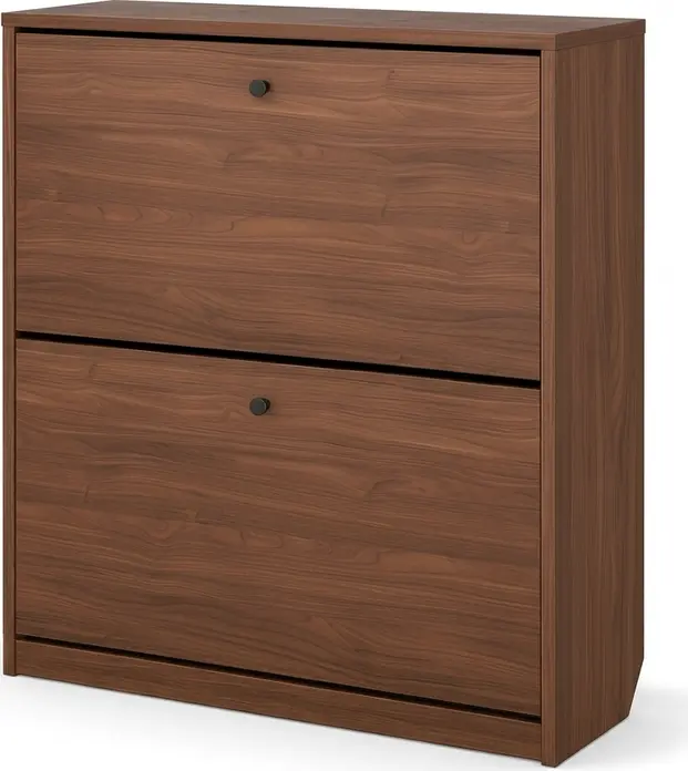 Шкаф для обуви Fabrik Home 800, 2 откидные дверцы, компактный для прихожей, Каменный орех, 800x880x260 мм