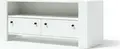 ТВ-тумба Fabrik Home Belfort, Белый ясень, Ламинированный ДСП, 120.5x42.5x50 см, 2 выдвижных ящика и 1 открытая полка, Минималистичная мебель