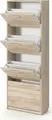 Dulap pentru încălțăminte Fabrik Home 600mm Stejar sonoma, 4 uși rabatabile, Organizator compact pentru hol, 1680x260x600mm