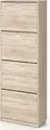 Dulap pentru încălțăminte Fabrik Home 600mm Stejar sonoma, 4 uși rabatabile, Organizator compact pentru hol, 1680x260x600mm