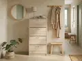 Dulap pentru încălțăminte Fabrik Home 600mm Stejar sonoma, 4 uși rabatabile, Organizator compact pentru hol, 1680x260x600mm