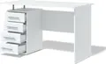 Письменный стол Fabrik Home No.3, Белый ясень, 1200x600x750мм, со встроенным шкафом и 4 ящиками слева, современный лаконичный дизайн