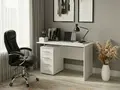 Письменный стол Fabrik Home No.3, Белый ясень, 1200x600x750мм, со встроенным шкафом и 4 ящиками слева, современный лаконичный дизайн