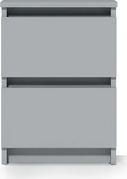 Fabrik Home Havana Nightstand, Grey, 2 Drawers with Metal Slides, Dense Laminated Chipboard, 405x550x335mm, Minimalist Bedroom Furniture