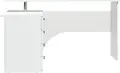 Masă de birou colț L-shaped Fabrik Home Nr.1, Frasin alb, 1400x1200mm, PAL laminat, 4 sertare și rafturi deschise, sistem de conectare RASTEX