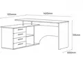 Masă de birou colț L-shaped Fabrik Home Nr.1, Frasin alb, 1400x1200mm, PAL laminat, 4 sertare și rafturi deschise, sistem de conectare RASTEX