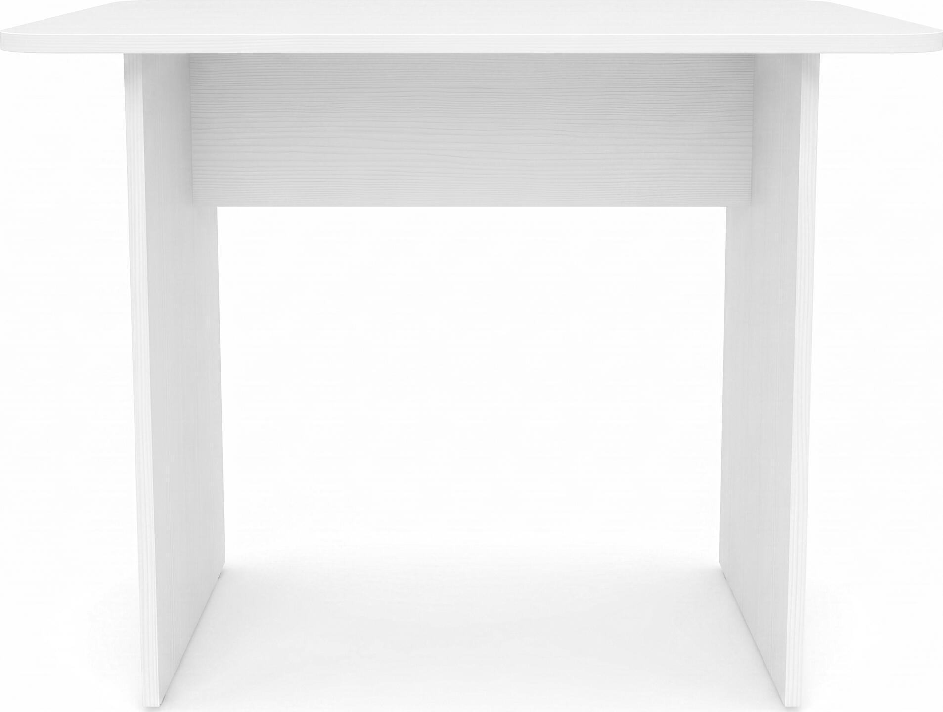 Fabrik Home Office Side Table Extension, White Ash, Rounded Corners, 900x680x730mm, for Meeting Rooms or Conference Tables