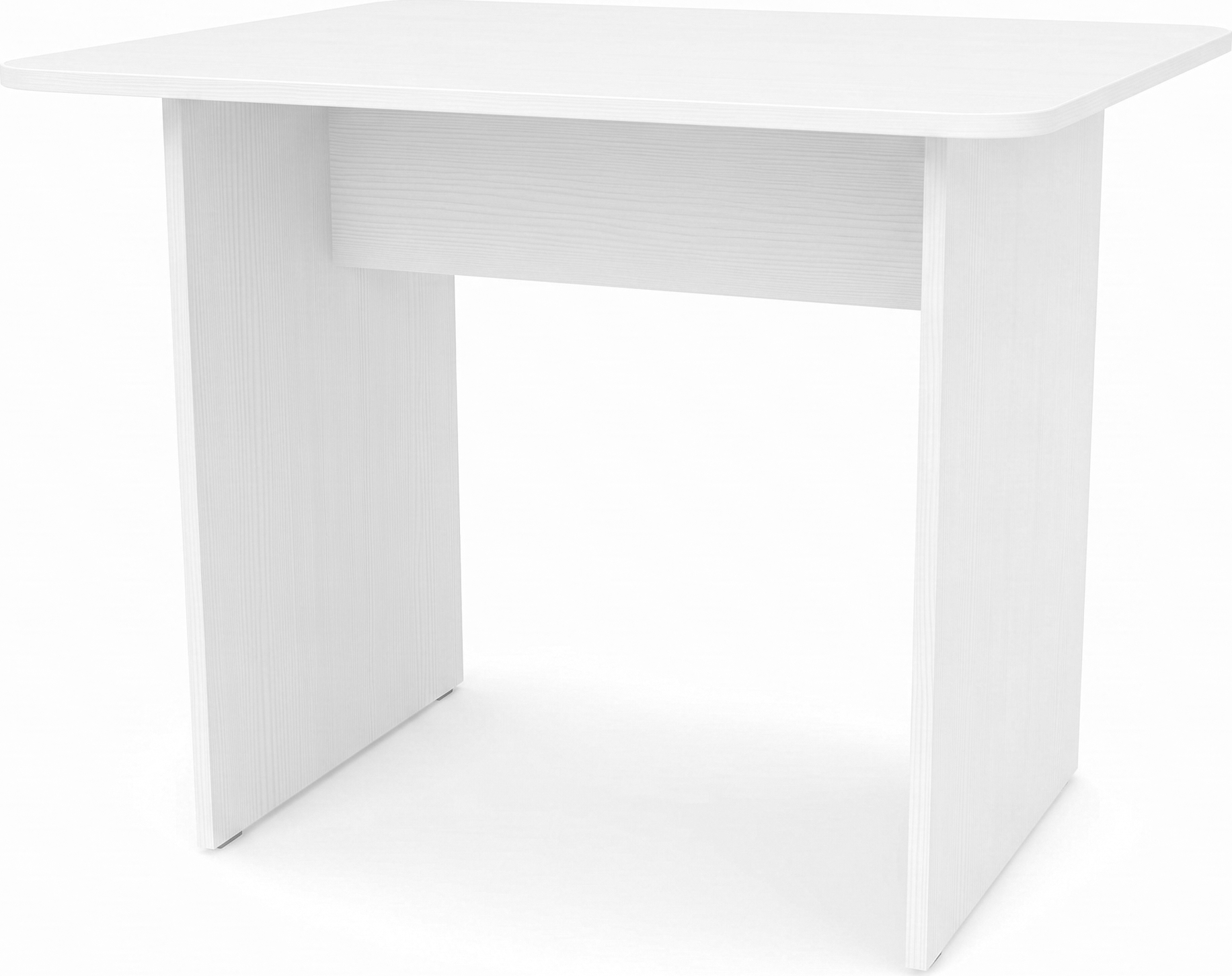 Fabrik Home Office Side Table Extension, White Ash, Rounded Corners, 900x680x730mm, for Meeting Rooms or Conference Tables