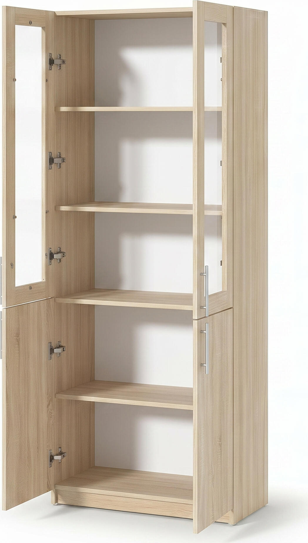 Fabrik Home Office Line No.2 Office Cabinet, Sonoma Oak, 80x200x40 cm, Laminated Chipboard PAL 18mm, Glass and Solid Doors, RASTEX System