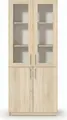 Fabrik Home Office Line No.2 Office Cabinet, Sonoma Oak, 80x200x40 cm, Laminated Chipboard PAL 18mm, Glass and Solid Doors, RASTEX System