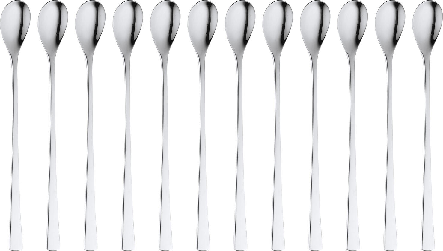 Linguri pentru cocktail Pulsiva Hamburg, otel inoxidabil 18/0 crom, finisaj oglindit, 22 cm, set de 12 piese