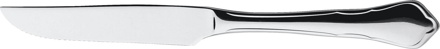 Pulsiva Malaga II Steak and Pizza Knife Set of 12, Chrome Stainless Steel 13/0, Mirror Polished, Rustproof, 22.2 cm, Silver