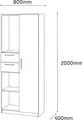 Комбинированный офисный шкаф Fabrik Home Office Line No.4 с открытыми полками и ящиками, Дуб Сонома, 800x2000x400мм