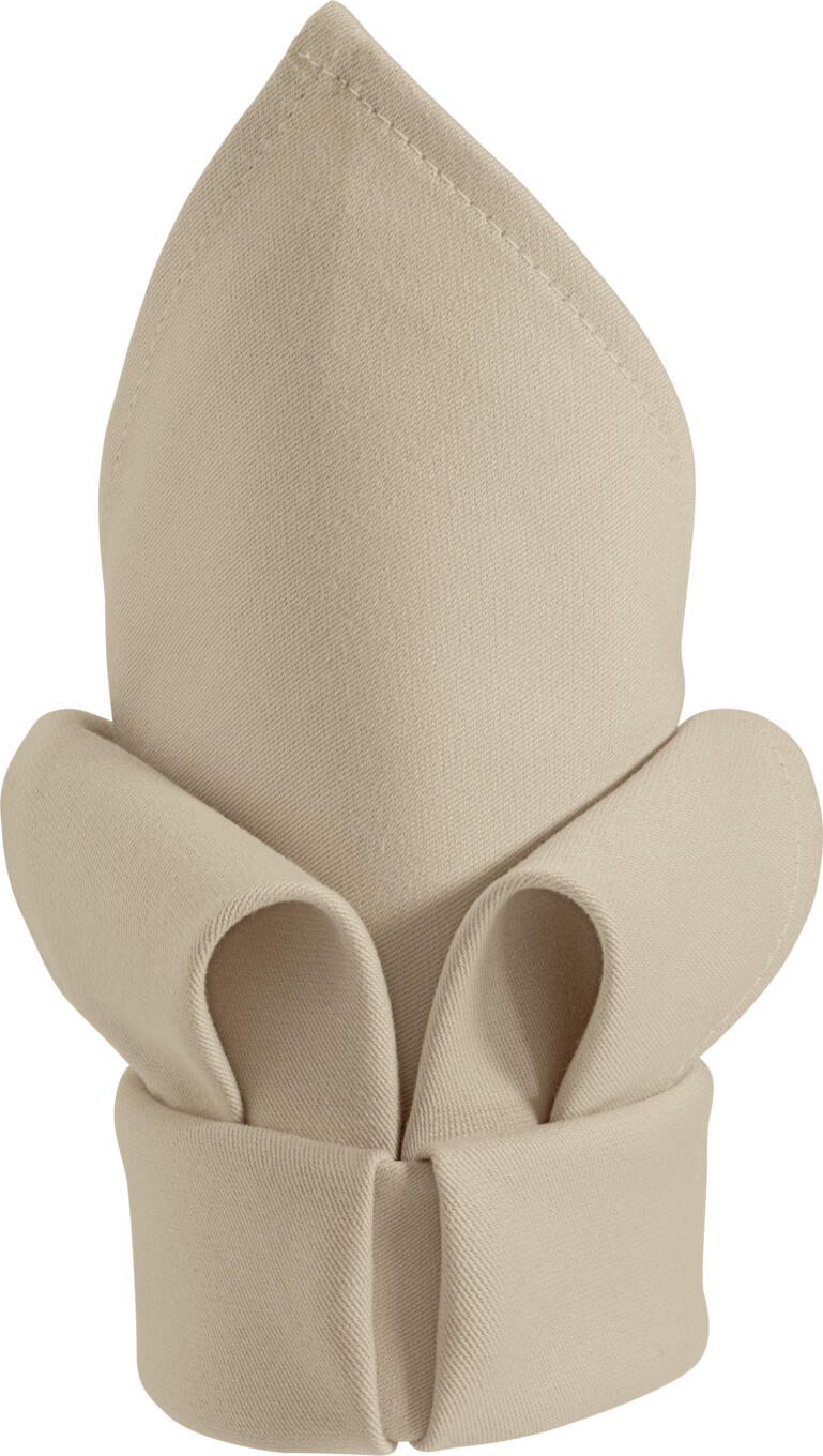 Pulsiva Oblia Cloth Napkins, Set of 48, 40x40 cm, Sand Beige, Durable Polyester Cotton Blend Fabric, Washable at 60°C