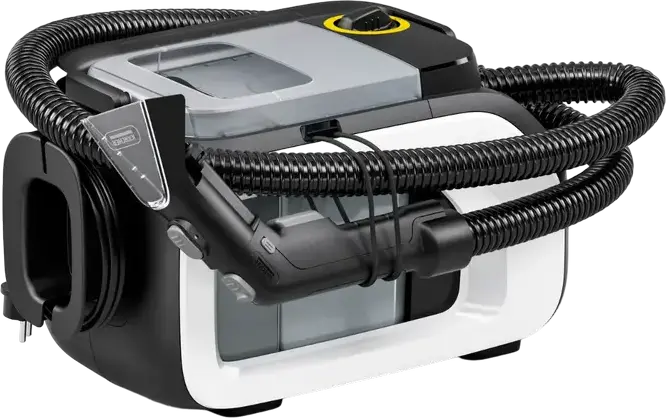 Karcher SE 3 Compact Home Floor Spray-Extraction Vacuum Cleaner, 500W, 33.9 kPa Suction, Wet & Dry, White/Black, with 6-Piece Accessory Set