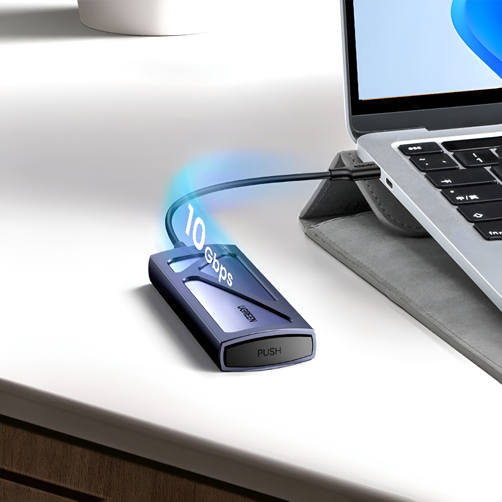 Внешний корпус UGREEN M.2 NVMe SSD RTL9210B USB 3.2 Gen 2 10Gbps, алюминиевый корпус для M Key B&M Key 2230 2242 2260 2280 SSD до 2ТБ, без инструментов